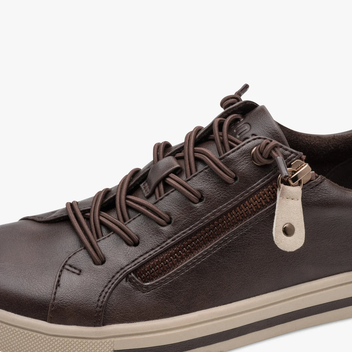 Jana Women's 8-23660-42 Zip Structure Sneakers - Mocca