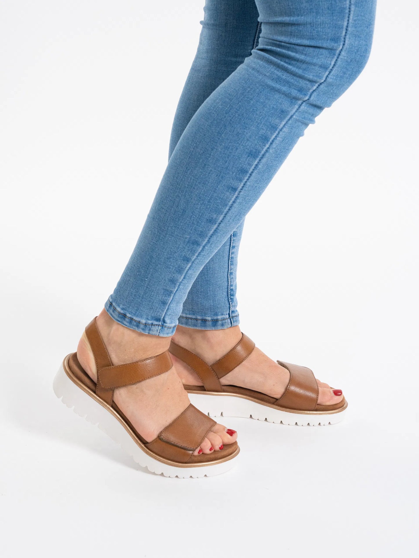 Ara Women's 1233518 Bilbao Leather Sandals Cognac Brown