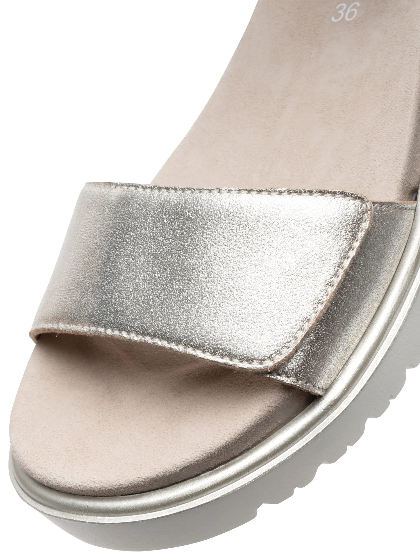 Ara Women's 1233518 Bilbao Leather Sandals Platinum Grey