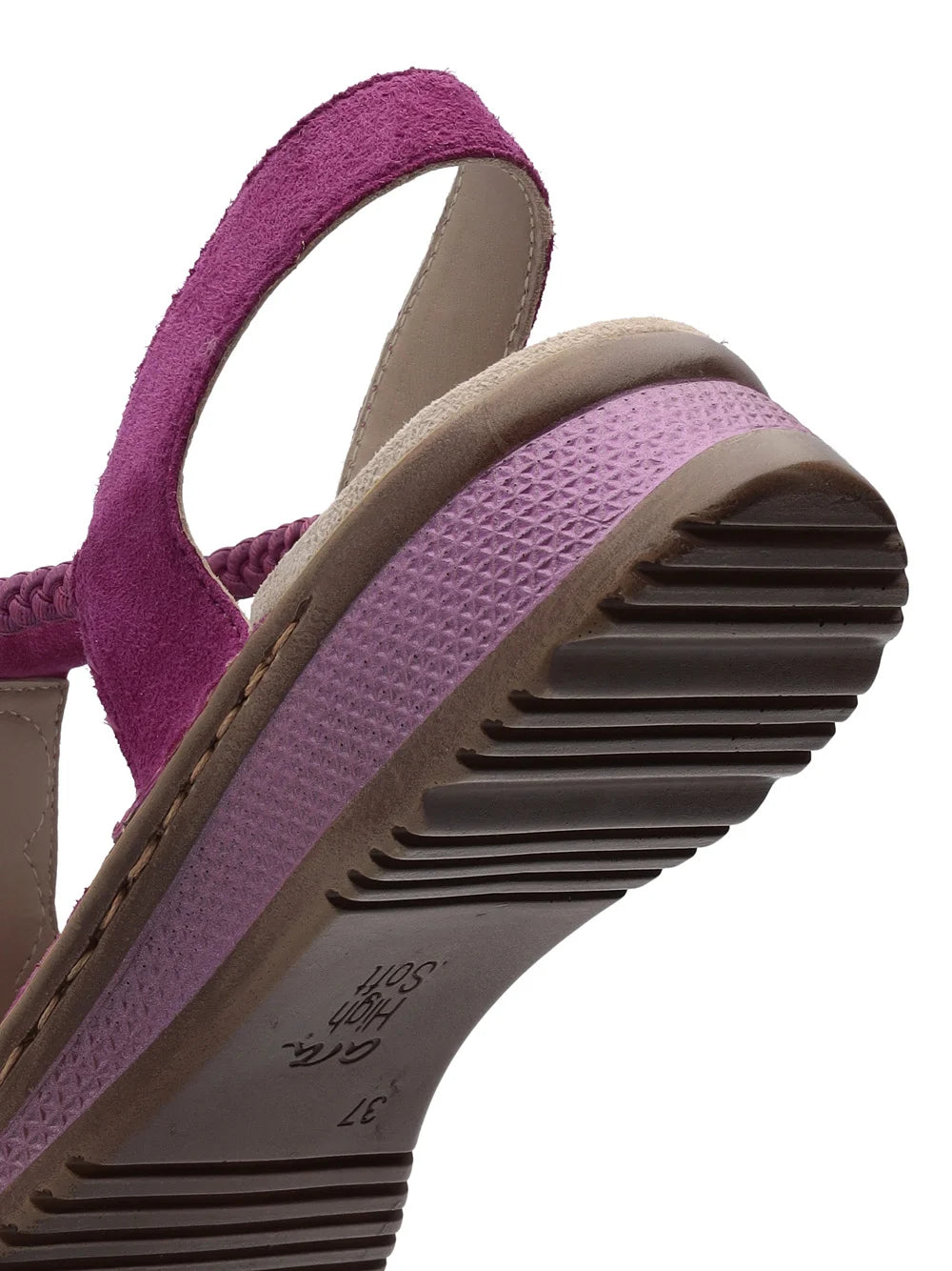 Ara Women's Hawaii 12-29008 Suede Wedge Heel Sandals Pink