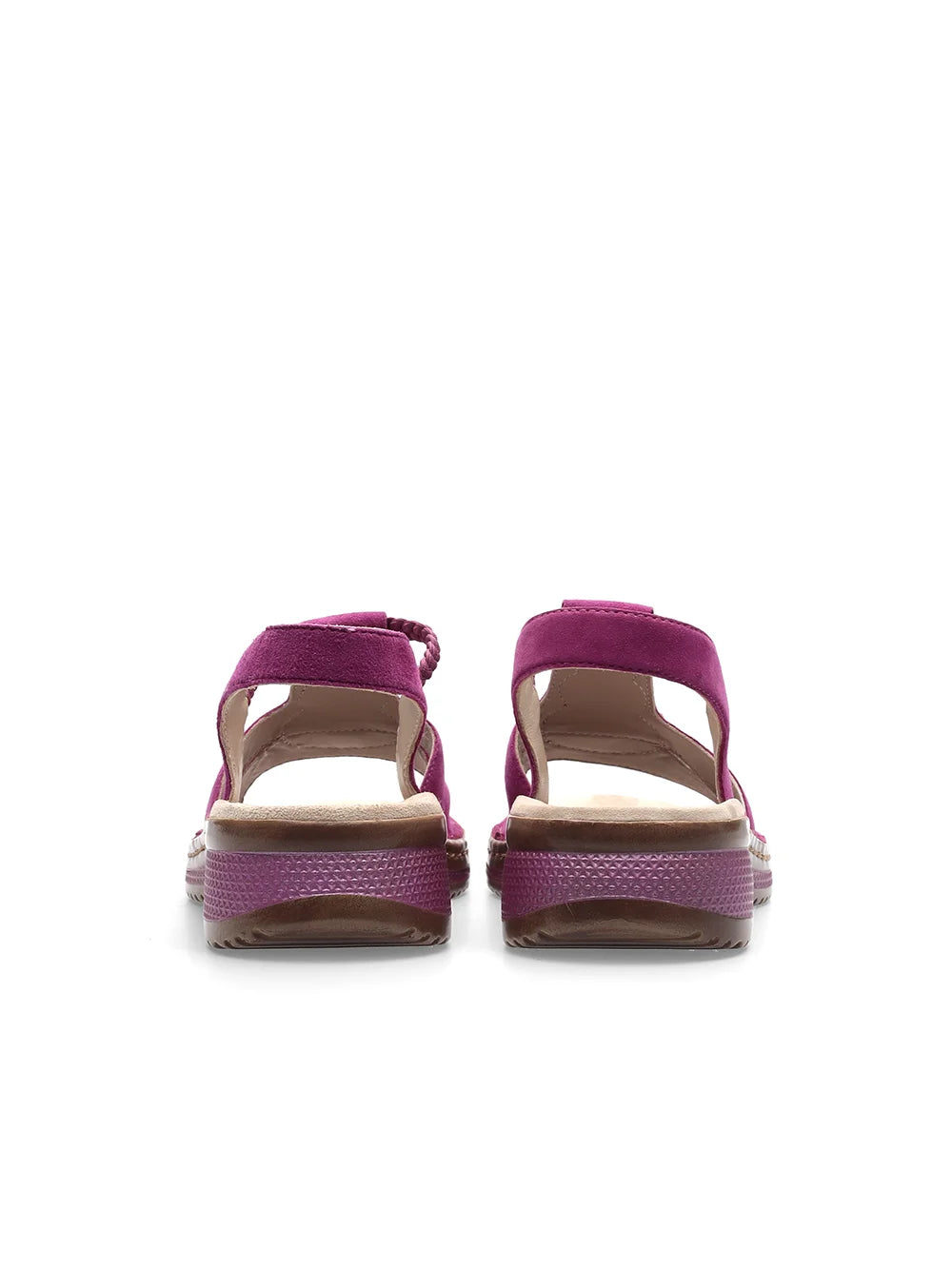Ara Women's Hawaii 12-29008 Suede Wedge Heel Sandals Pink