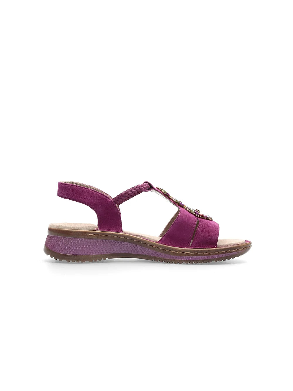 Ara Women's Hawaii 12-29008 Suede Wedge Heel Sandals Pink