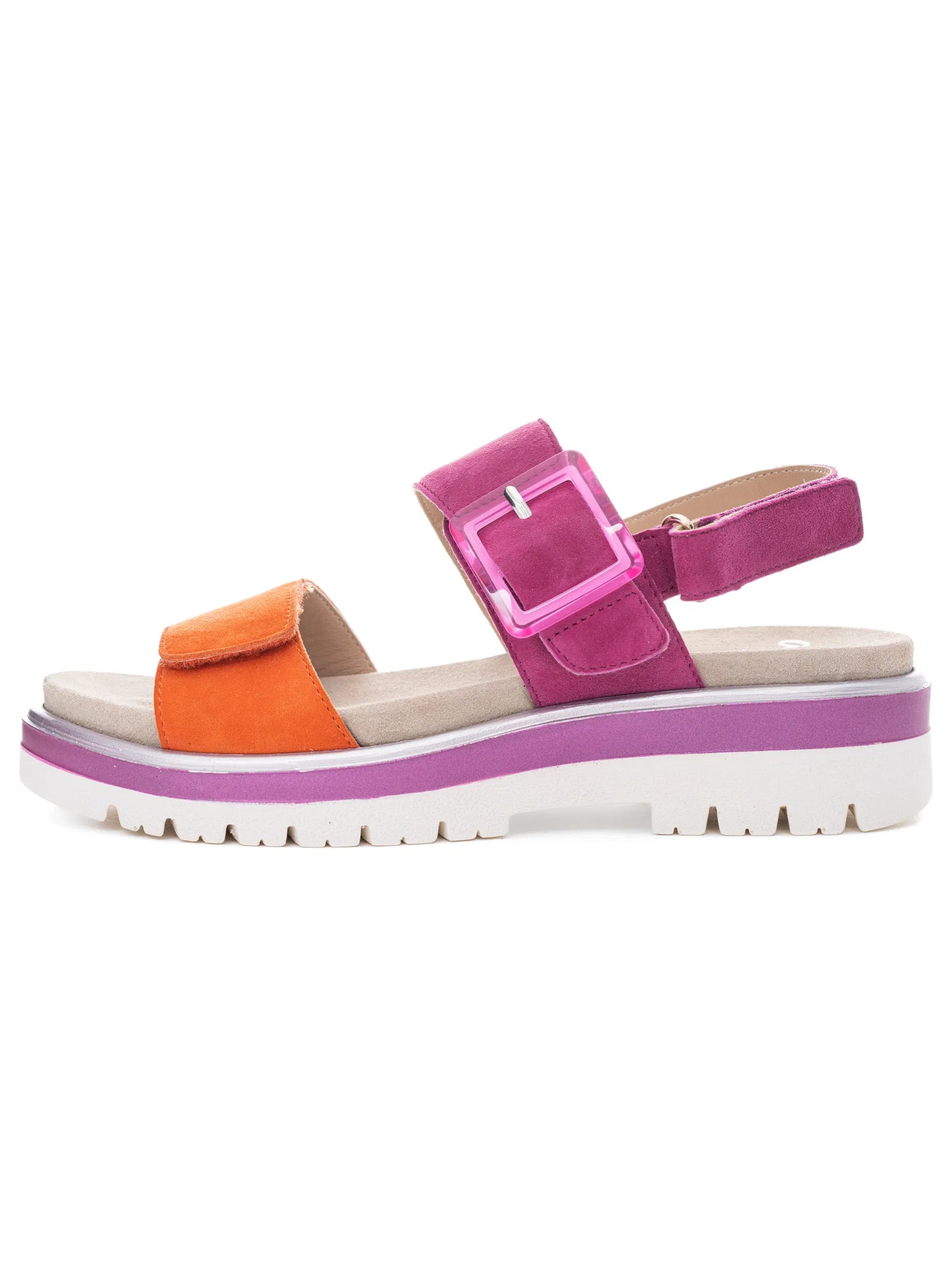 Ara Women's 1221003 Malaga Suede Leather Sandals Poppy Pink