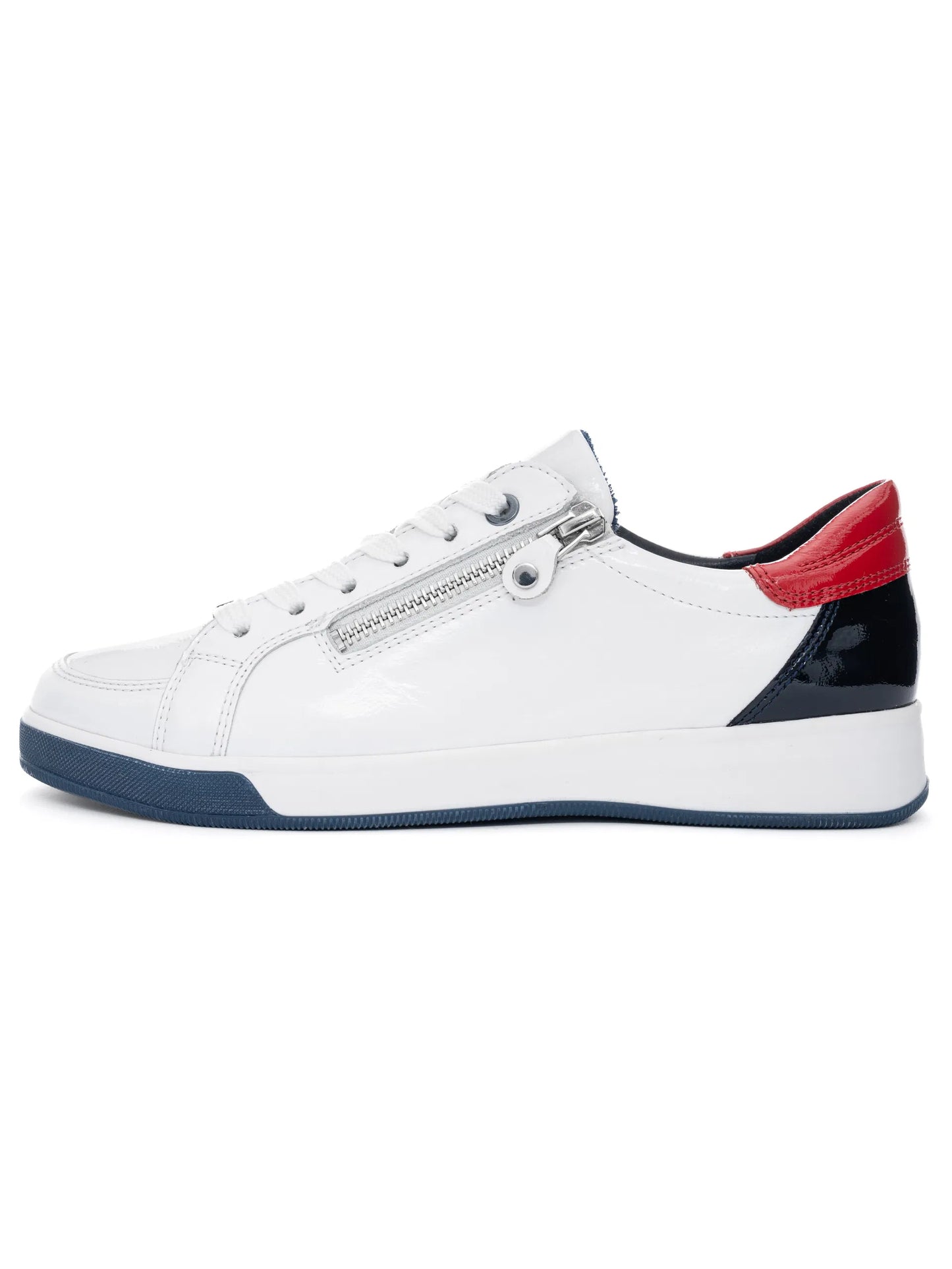 Ara Women's 1234432-82 Leather Rom Lace-Up Sneakers White/Flame