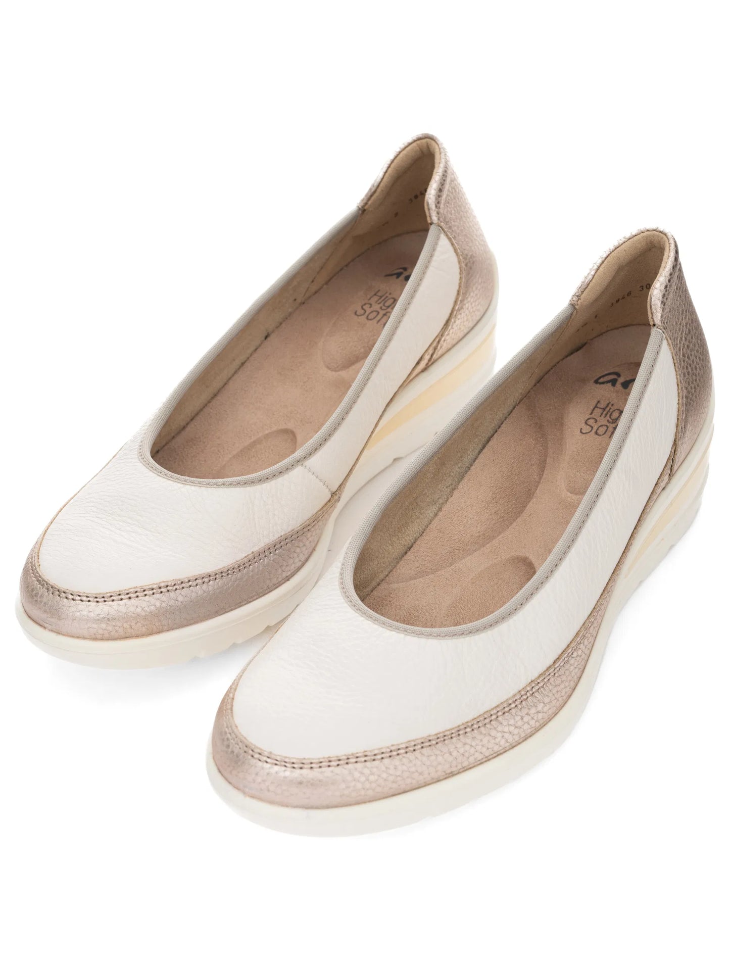 Ara Women's 1250664 Leather Court Shoes Sand Cream