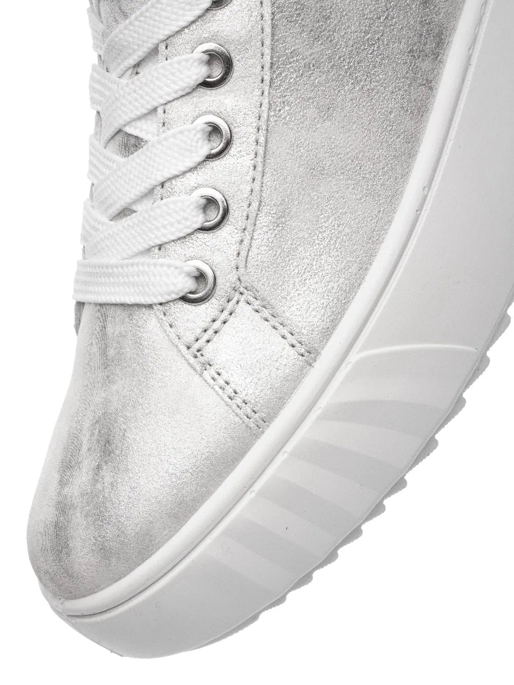 Ara Women's 1246523-79 Leather Monaco Lace-Up Sneakers Silver