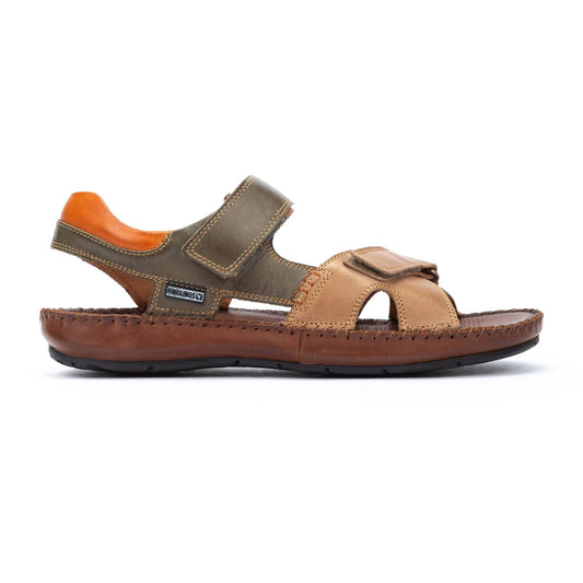 Pikolinos Men's Tarifa 06J-5818C2 Leather Flat Sandals Castor Brown