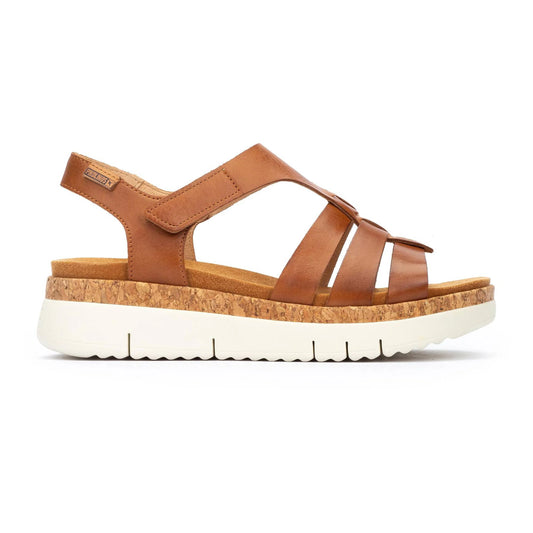Pikolinos Women's Palma W4N-0754 Leather Wedge Sandals Brandy Brown