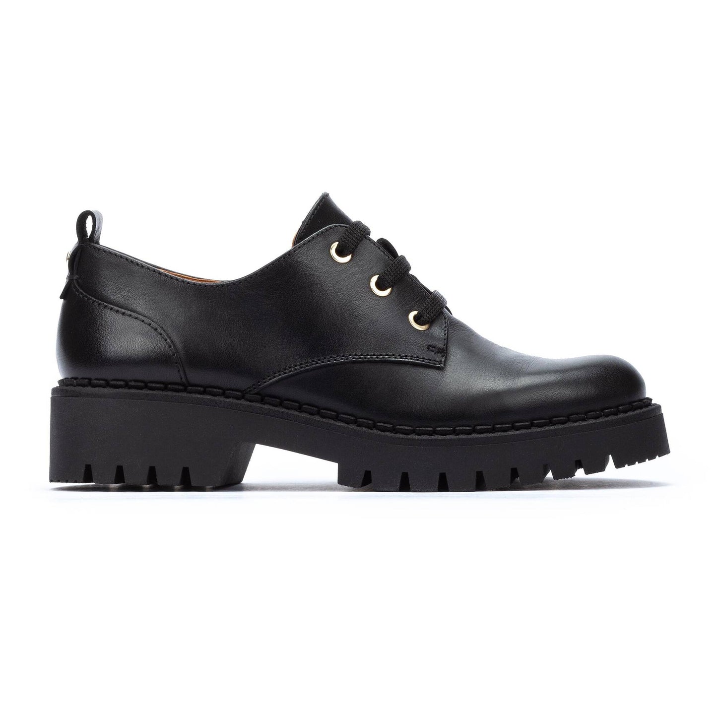 Pikolinos Women's Aviles W6P-4632 Leather Platform Derby Shoes Black