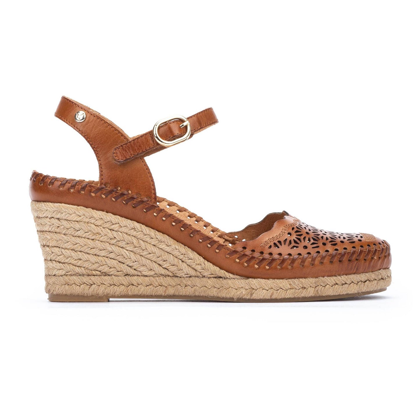 Pikolinos Women's W9Y-1508 Vila Jute Leather Wedge Sandals Brandy Brown