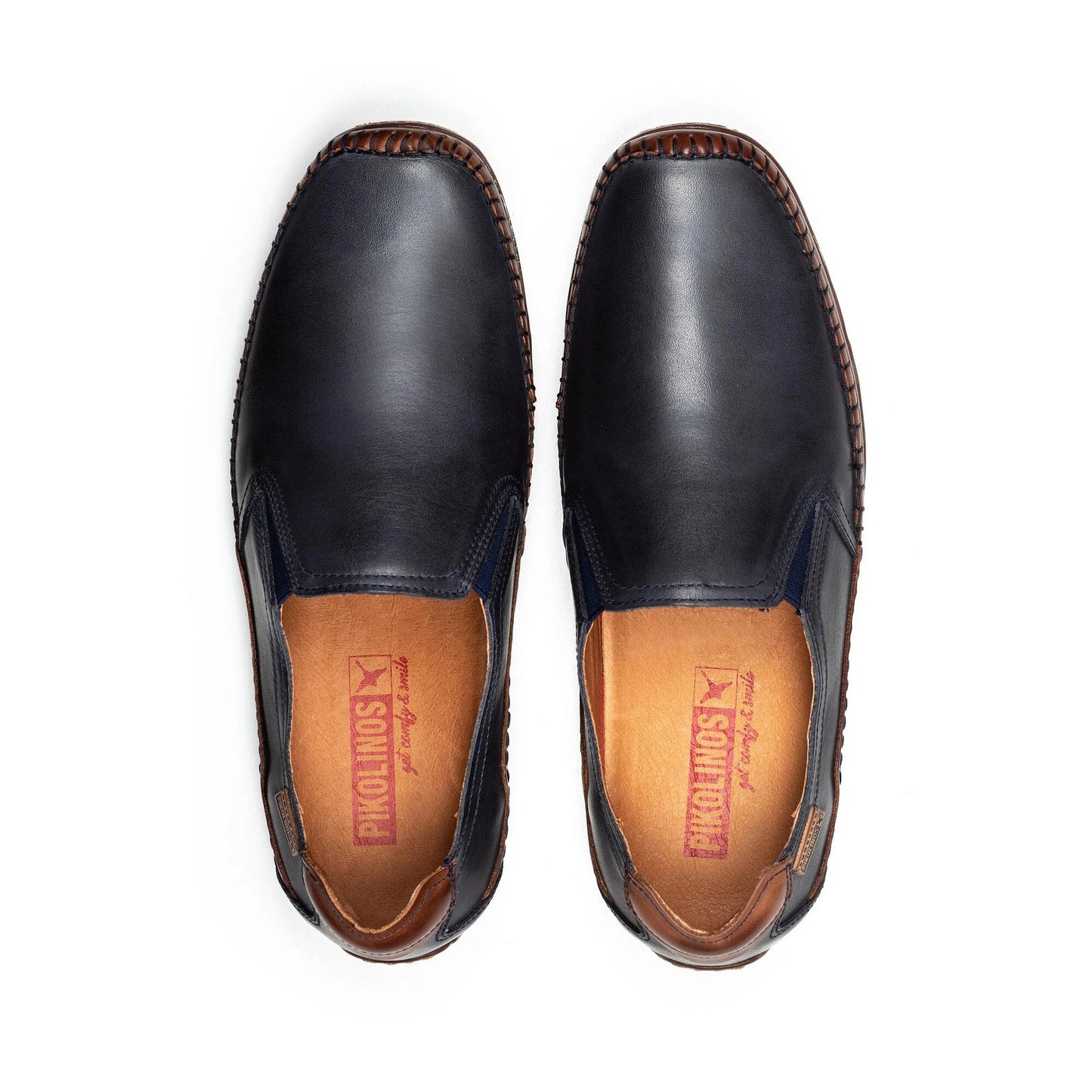 Pikolinos Men's Azores 06H-3128 Leather Moccasin Shoes Navy Blue
