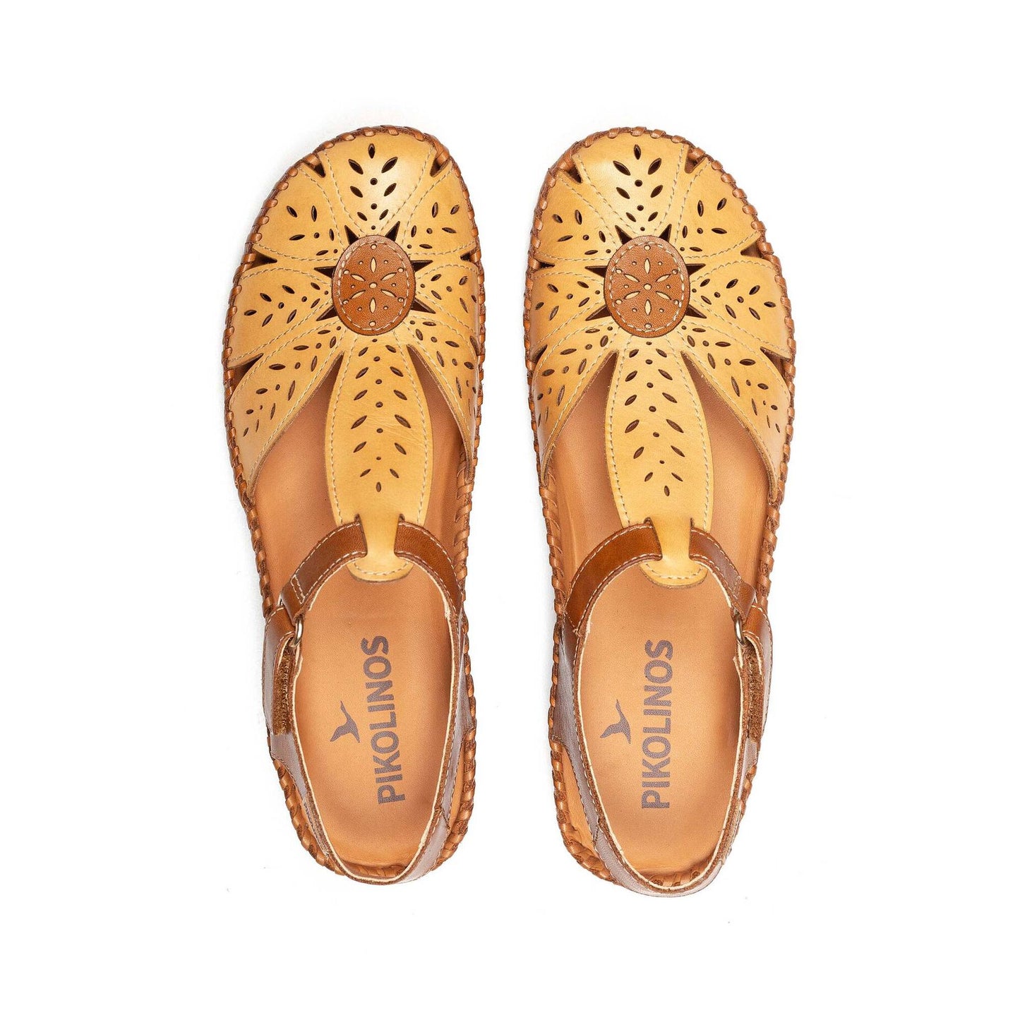 Pikolinos Women's P. Vallarta 655-0841C1 Leather Sandals Vainilla Yellow