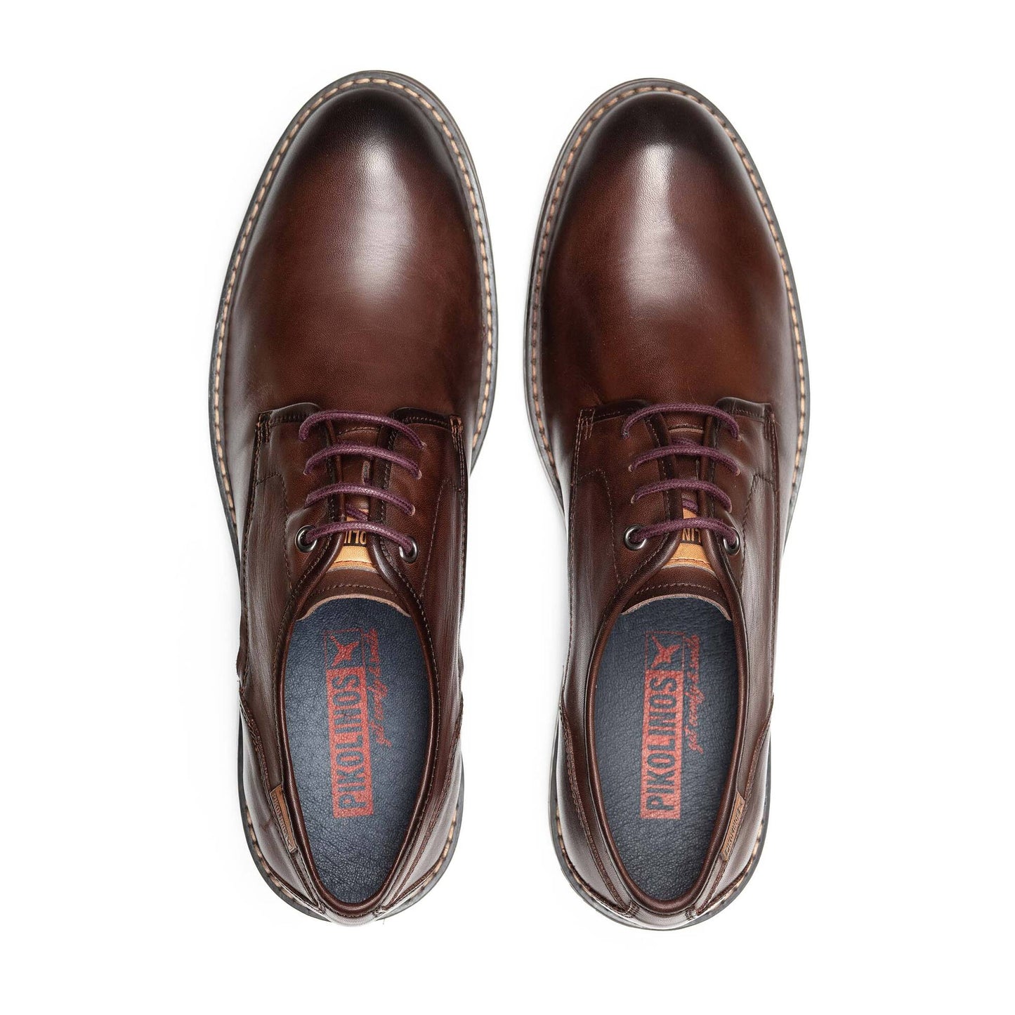 Pikolinos Men's York M2M-4178ST Leather Lace-Up Shoes Olmo Brown