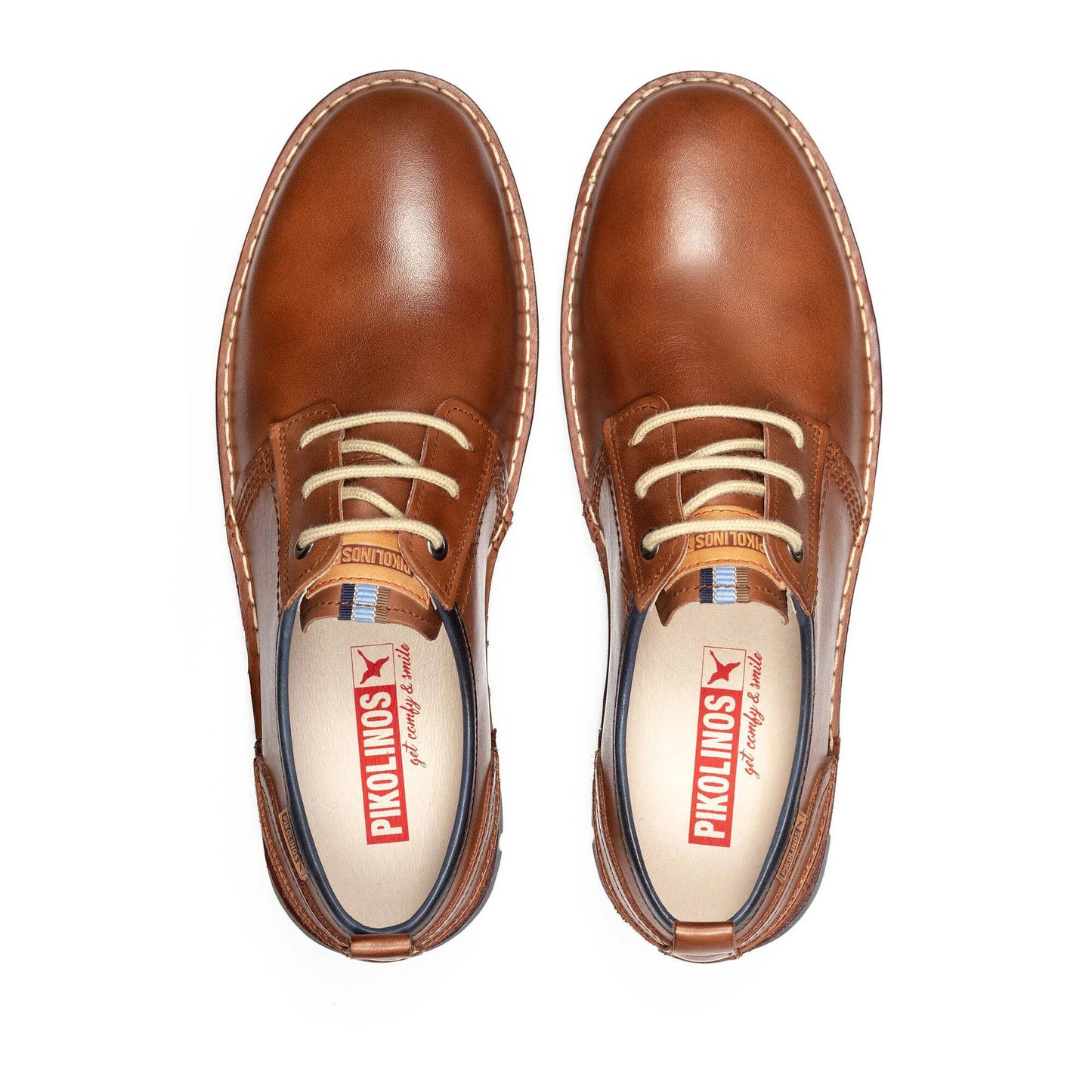 Pikolinos Men's Rivas M3T-4232C1 Leather Lace-Up Shoes Cuero Brown