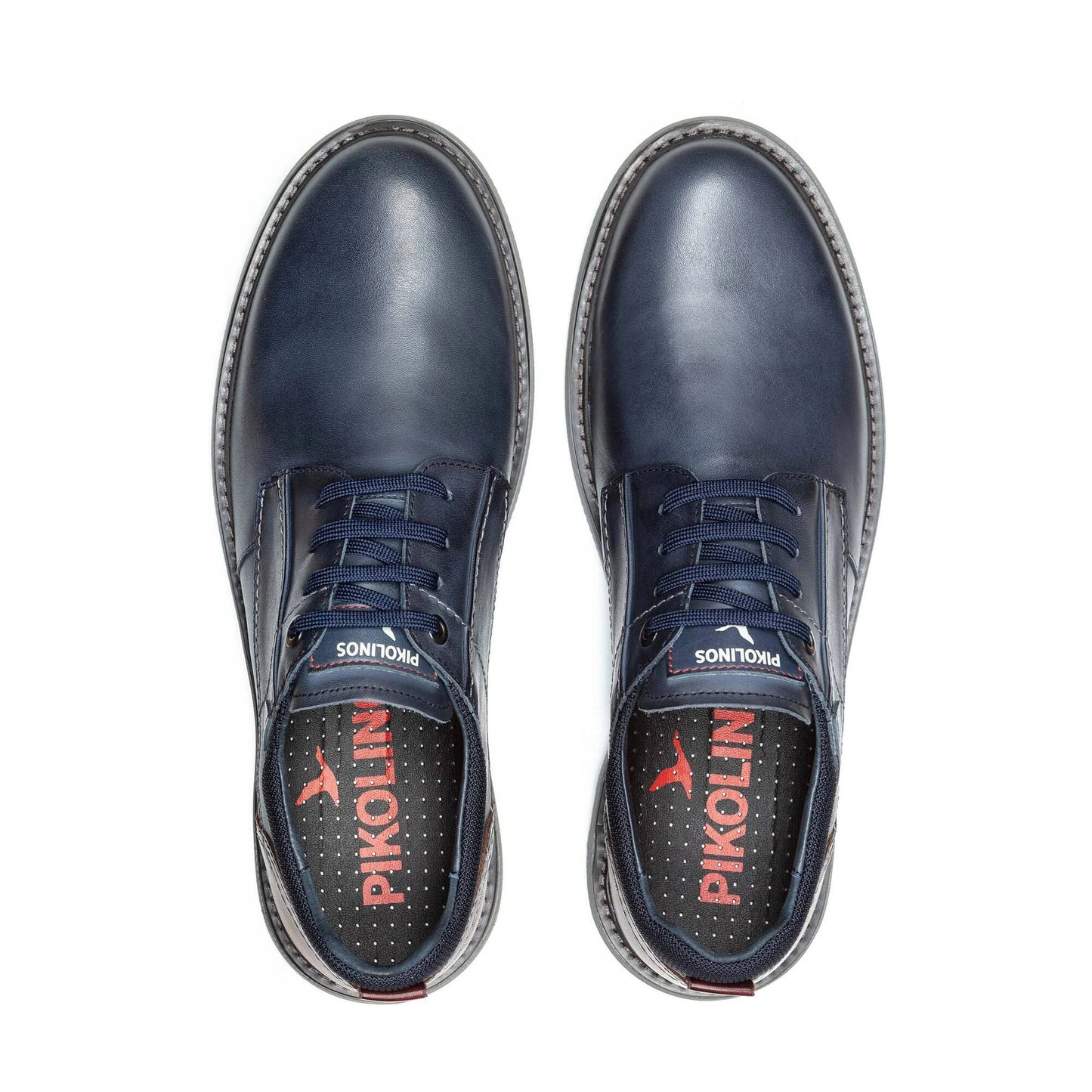 Pikolinos Men's Bilbao M8D-4292C1 Leather Lace-Up Trainer Shoes Blue