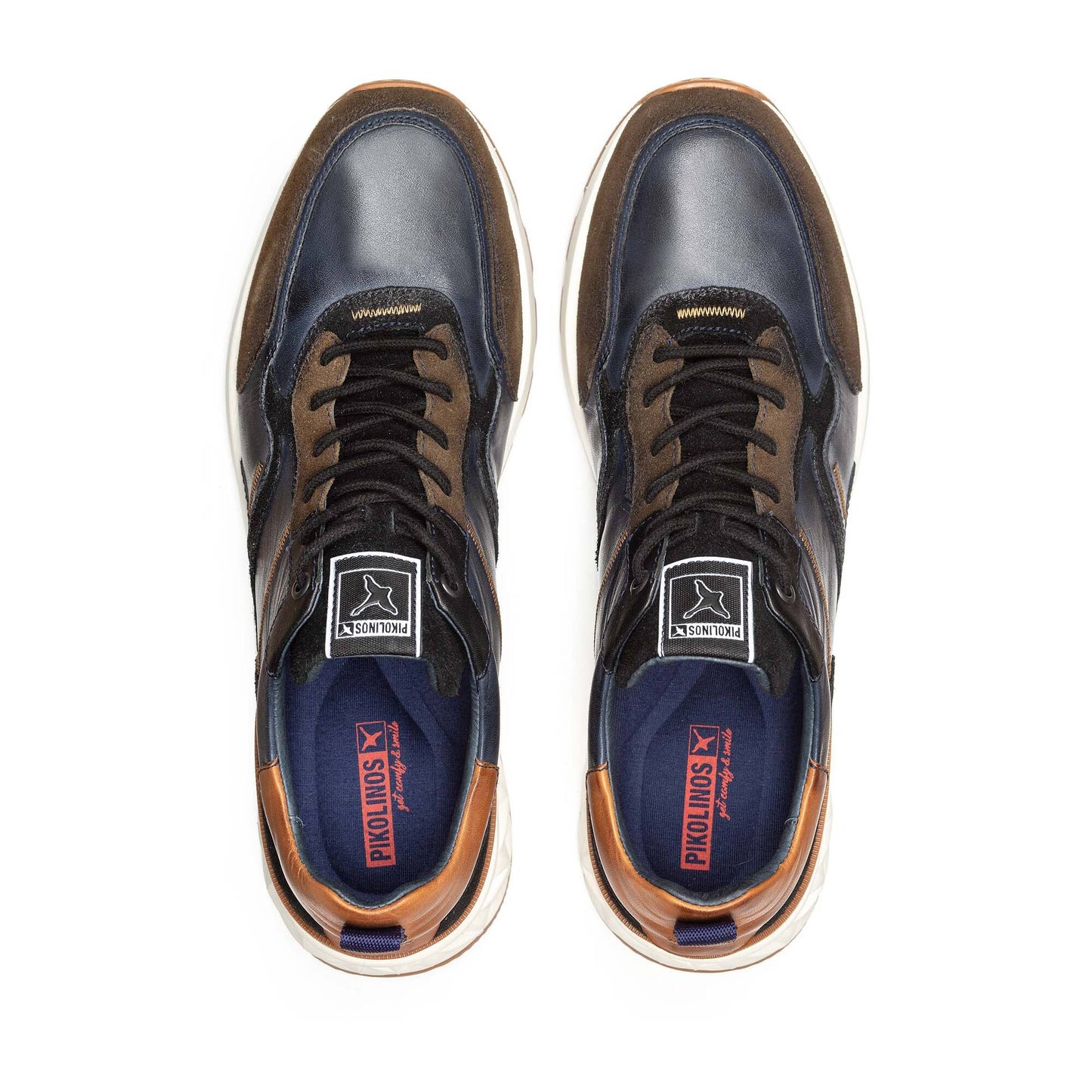 Pikolinos Men's Aranda M8R-8374C1 Leather Lace-Up Sneakers Blue