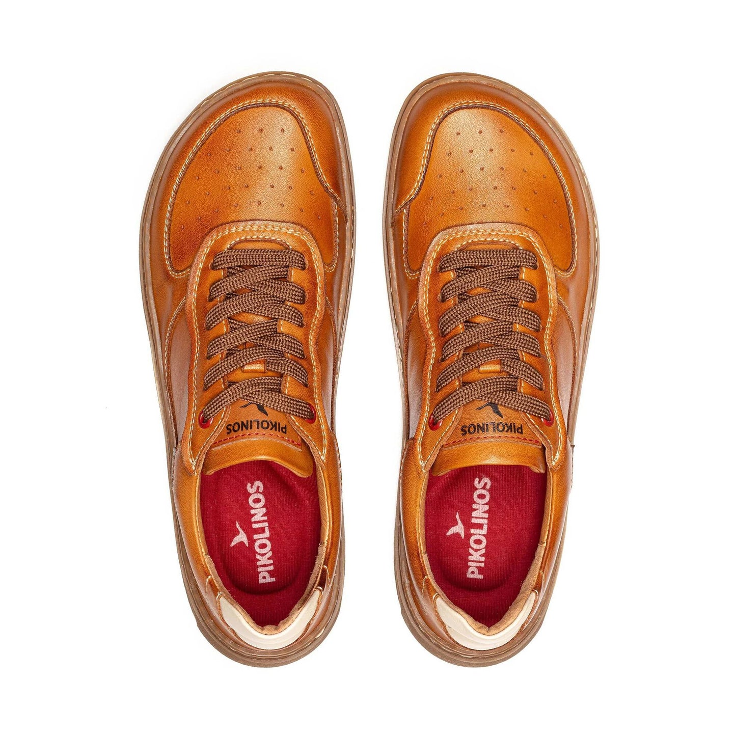 Pikolinos Men's Aranjuez U9F-6363C1 Leather Lace-Up Sneakers Brandy Brown