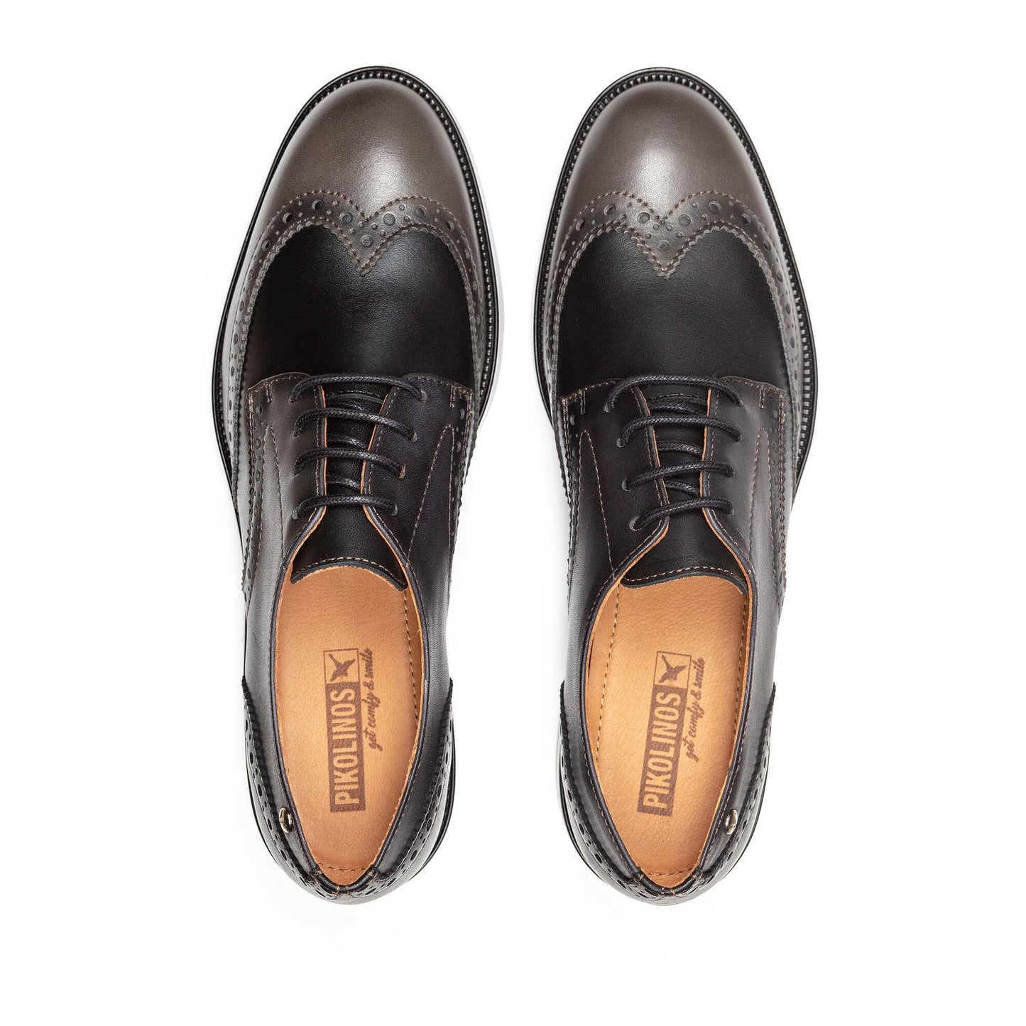 Pikolinos Women's Puertollano W3C-4868C1 Leather Blucher Shoes Lead Black