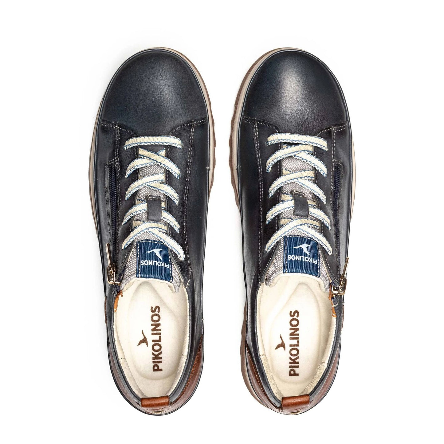 Pikolinos Women's Vigo W3W-6979 Leather Zip Casual Shoes Ocean Blue