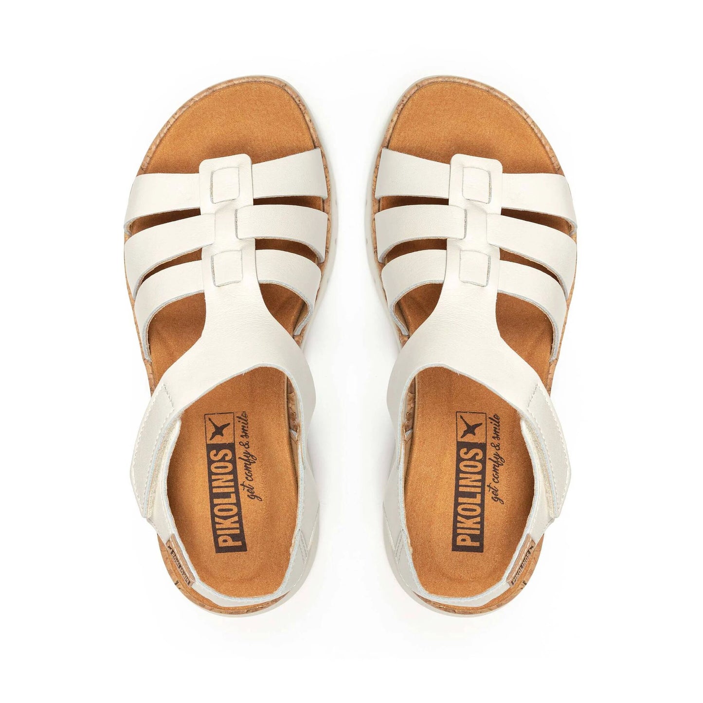 Pikolinos Women's Palma W4N-0754 Leather Wedge Sandals Nata Beige