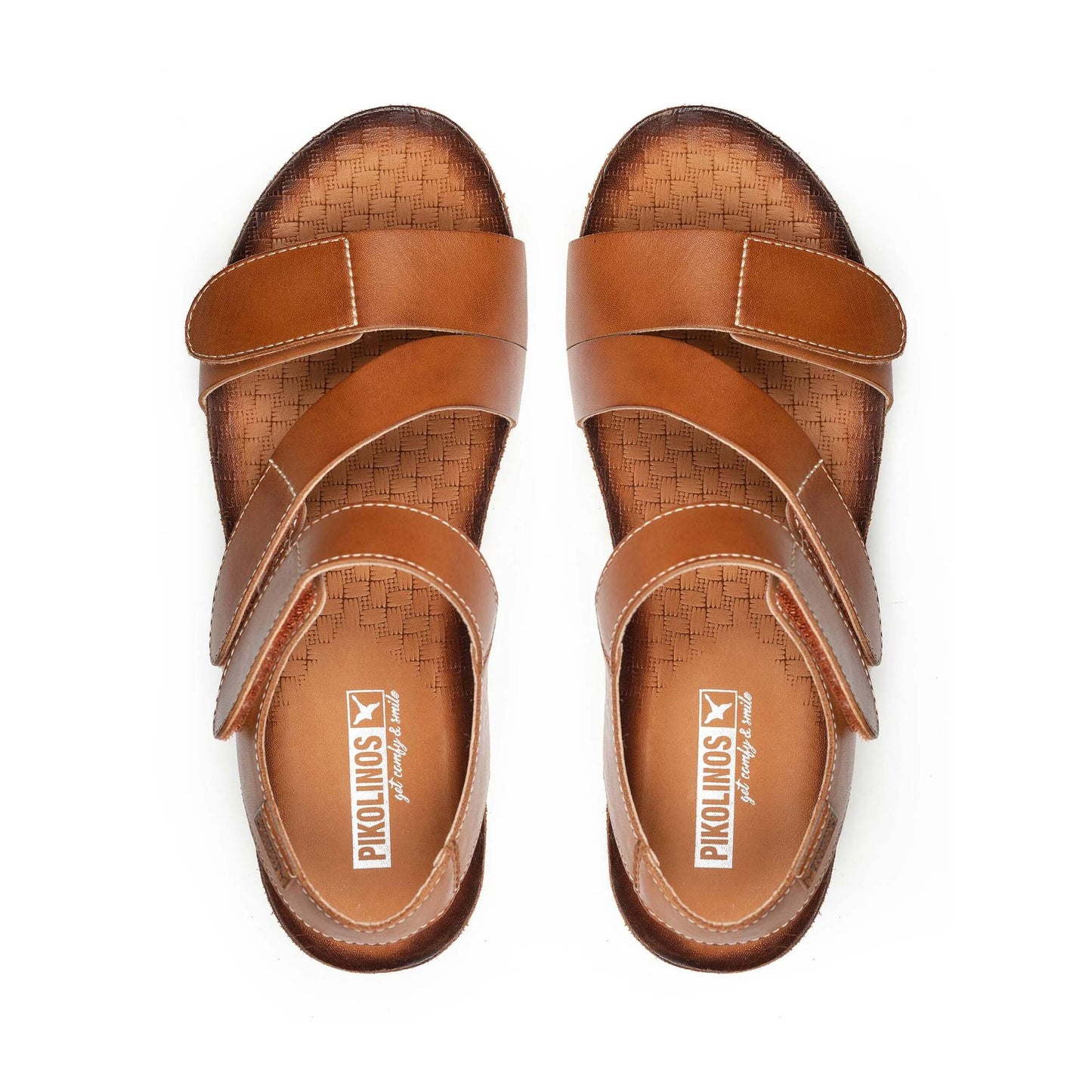 Pikolinos Women's Mahon W8E-0889 Leather Wedge Sandals Brandy Brown