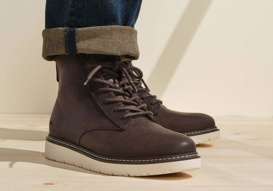 TOMS Men's Leather Navi TRVL Lite Ranger Boot Dark Brown