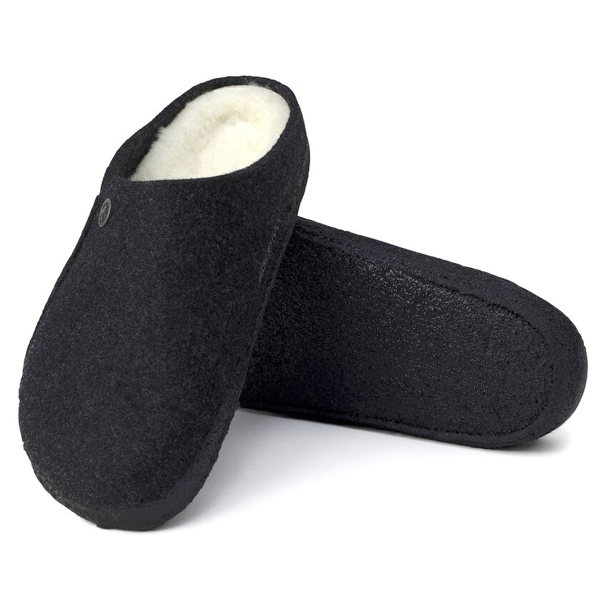Birkenstock Unisex Zermatt Shearling Wool Felt Clog Slippers Anthracite Grey