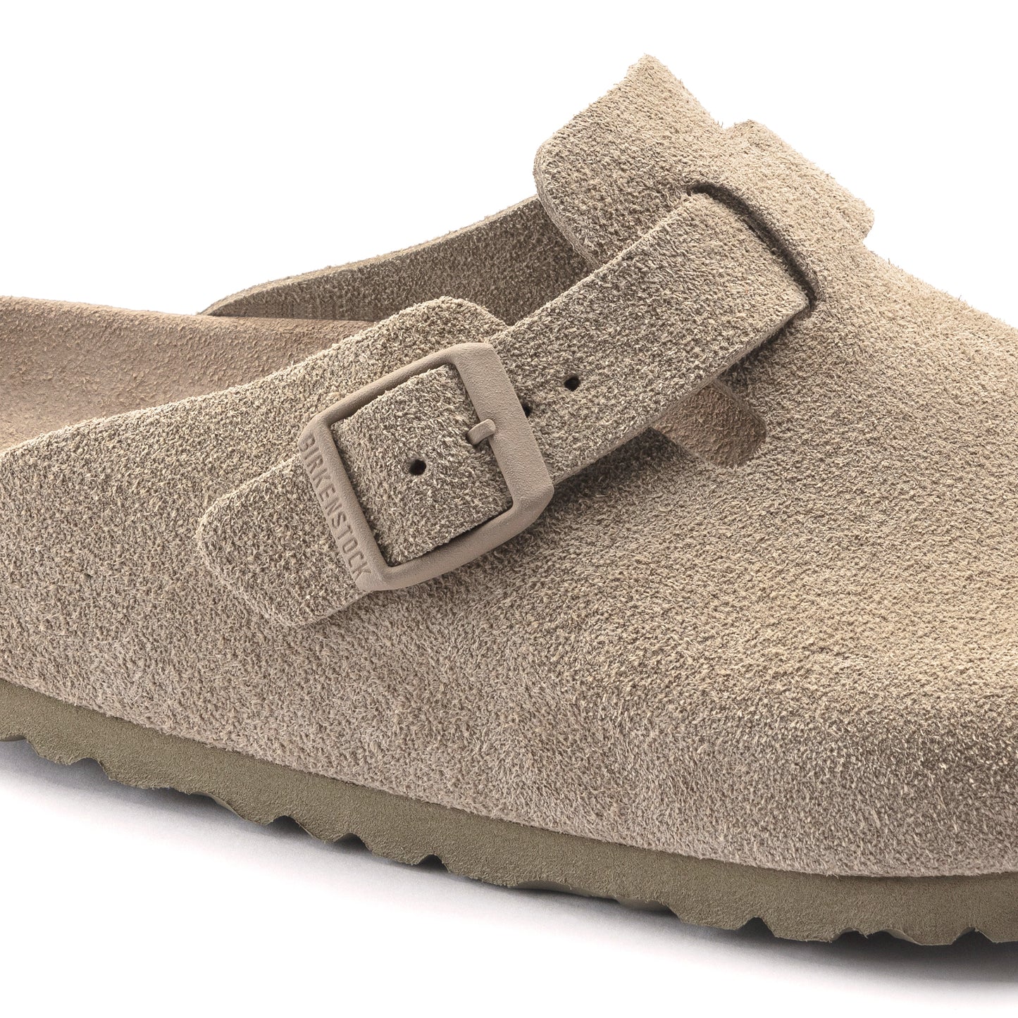 Birkenstock Unisex Boston Casual Clogs Suede Leather Faded Khaki
