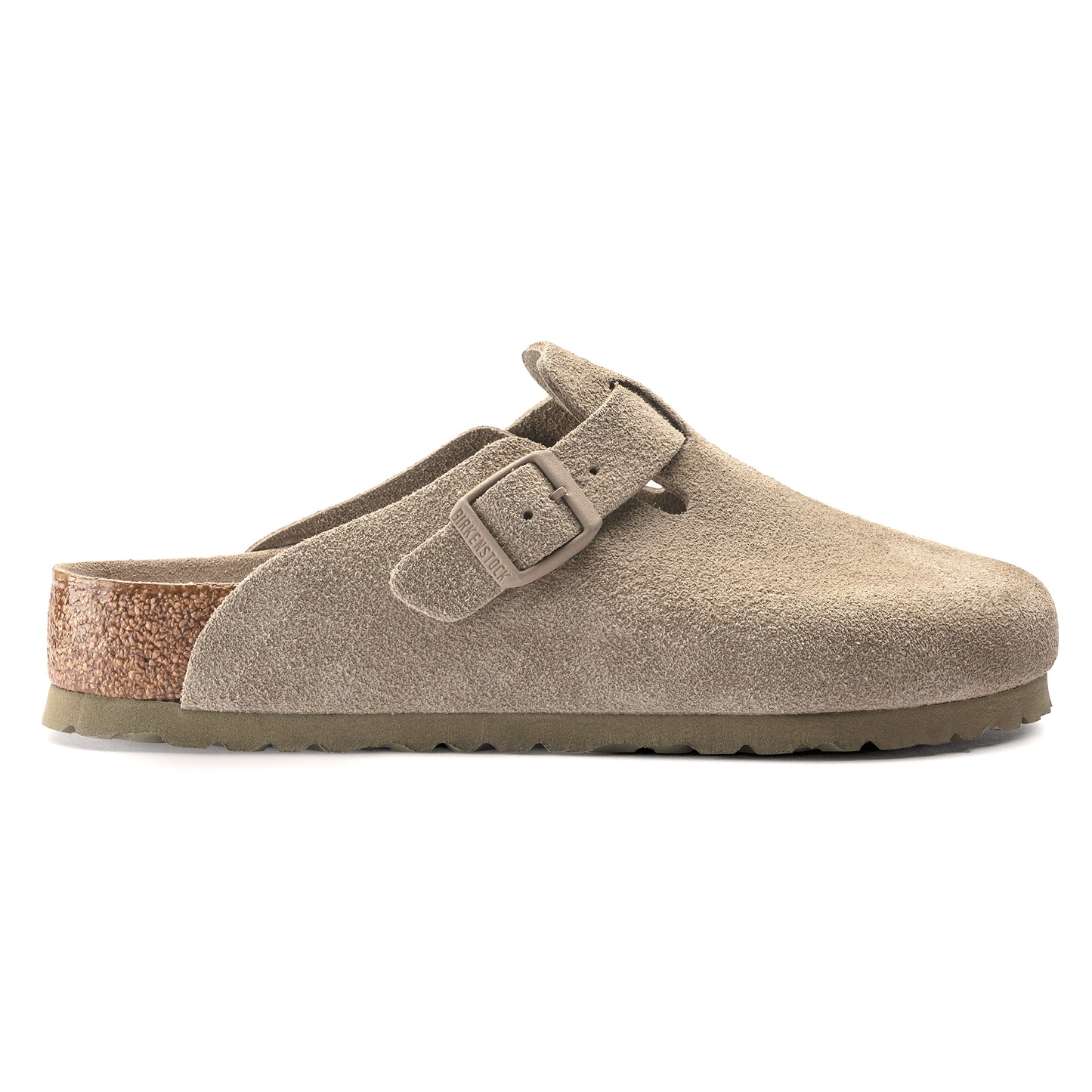 Birkenstock Unisex Boston Casual Clogs Suede Leather Faded Khaki