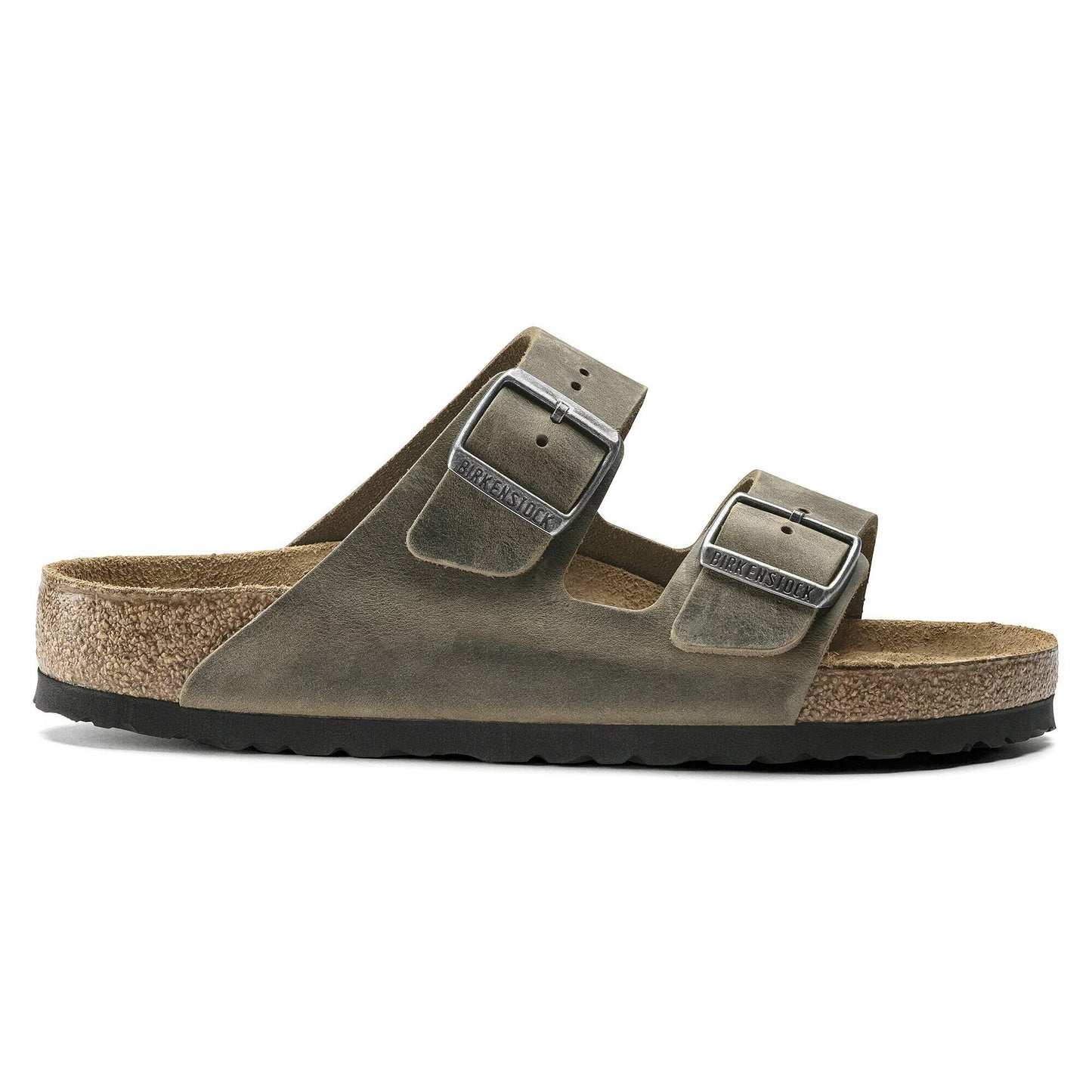 Birkenstock Unisex Arizona Oiled Leather Regular Fit Sandals Faded Khaki