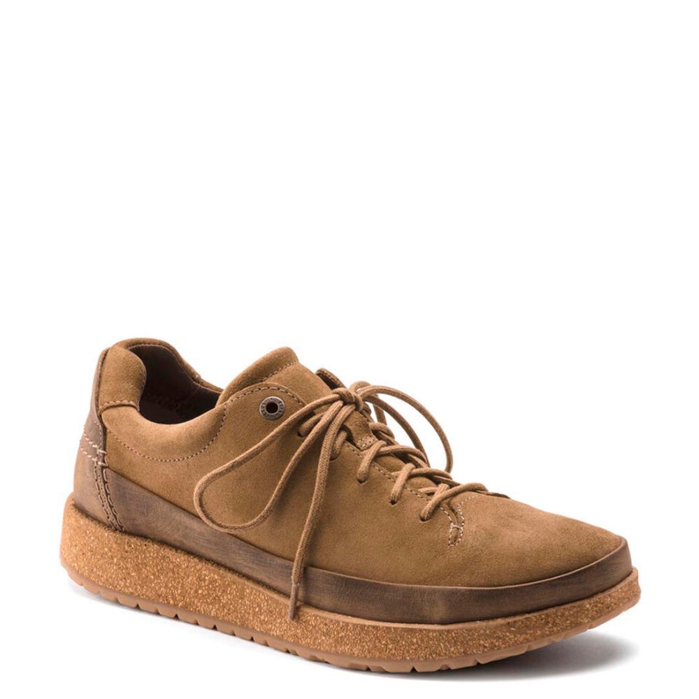 Birkenstock Unisex Honnef Suede Leather Sneakers Tea Brown (Regular Fit)