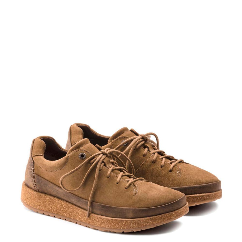 Birkenstock Unisex Honnef Suede Leather Sneakers Tea Brown (Regular Fit)