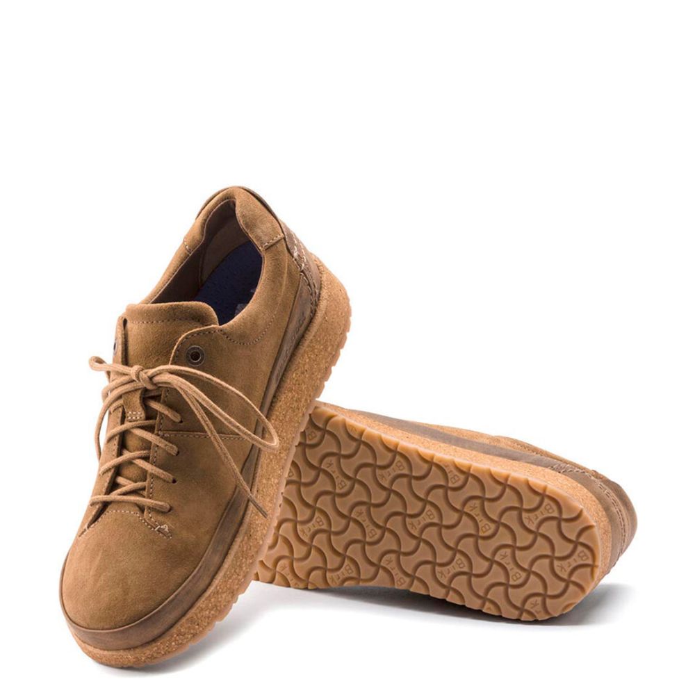 Birkenstock Unisex Honnef Suede Leather Sneakers Tea Brown (Regular Fit)