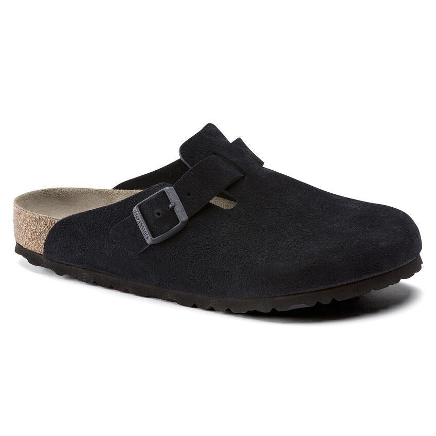 Birkenstock Unisex Boston Suede Leather Clogs Midnight Blue