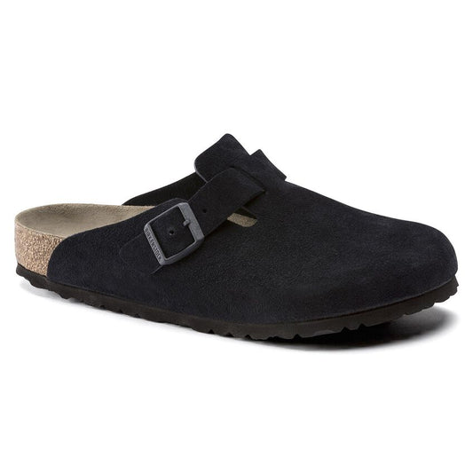 Birkenstock Unisex Boston Suede Leather Clogs Midnight Blue