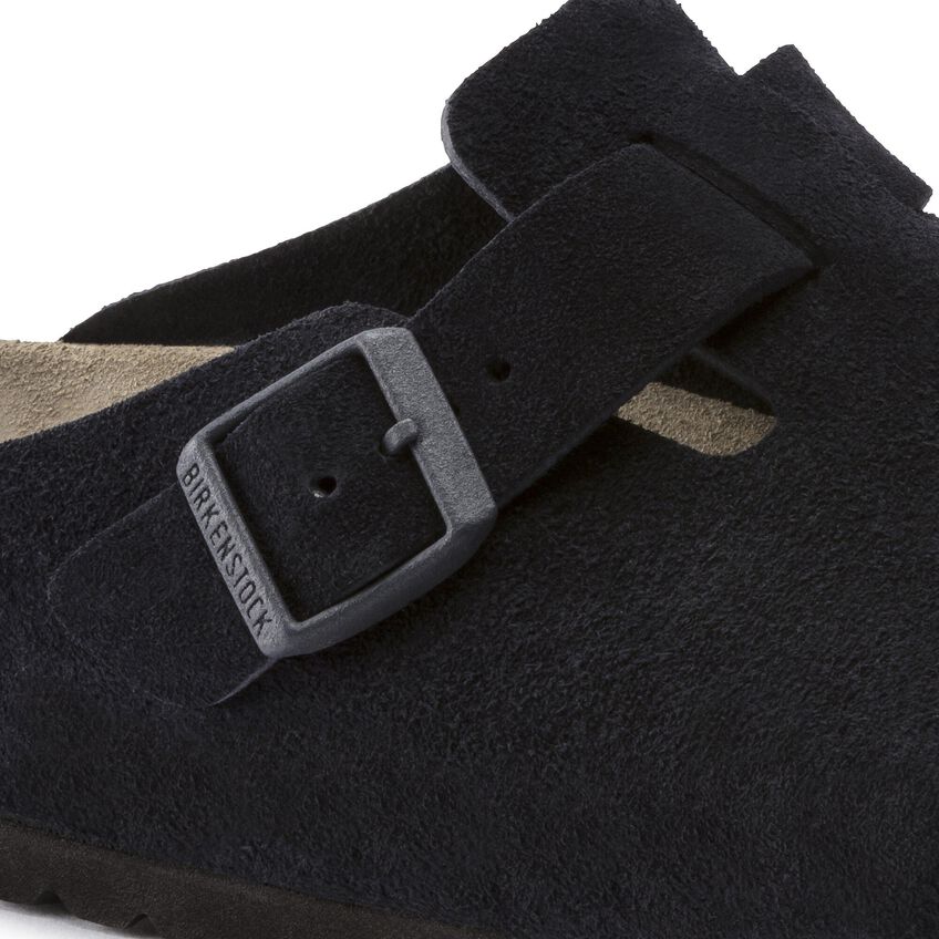 Birkenstock Unisex Boston Suede Leather Clogs Midnight Blue