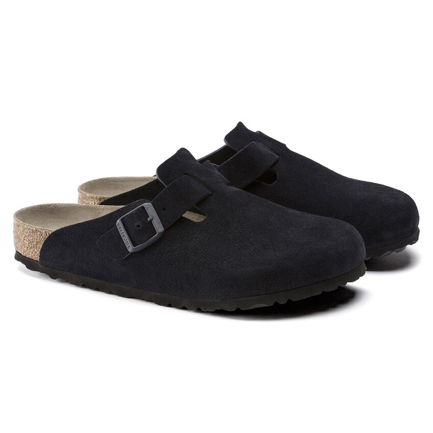 Birkenstock Unisex Boston Suede Leather Clogs Midnight Blue