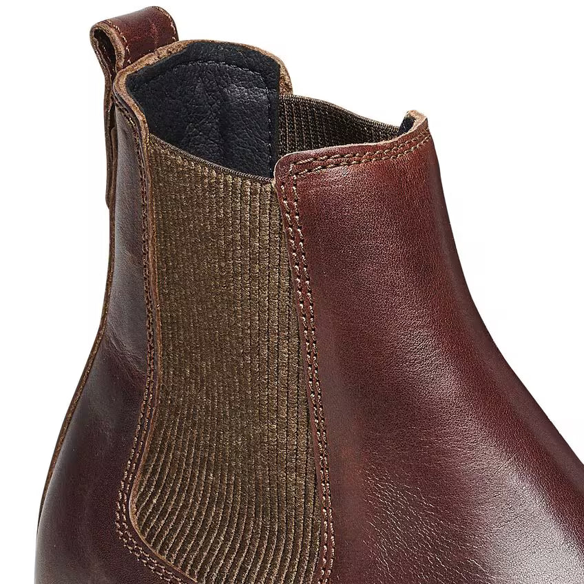Birkenstock Women's Highwood Slip On Leather Chelsea Boots Chocolate Brown