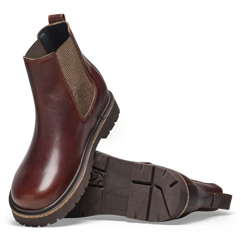 Birkenstock Women's Highwood Slip On Leather Chelsea Boots Chocolate Brown