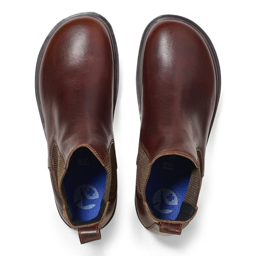 Birkenstock Women's Highwood Slip On Leather Chelsea Boots Chocolate Brown