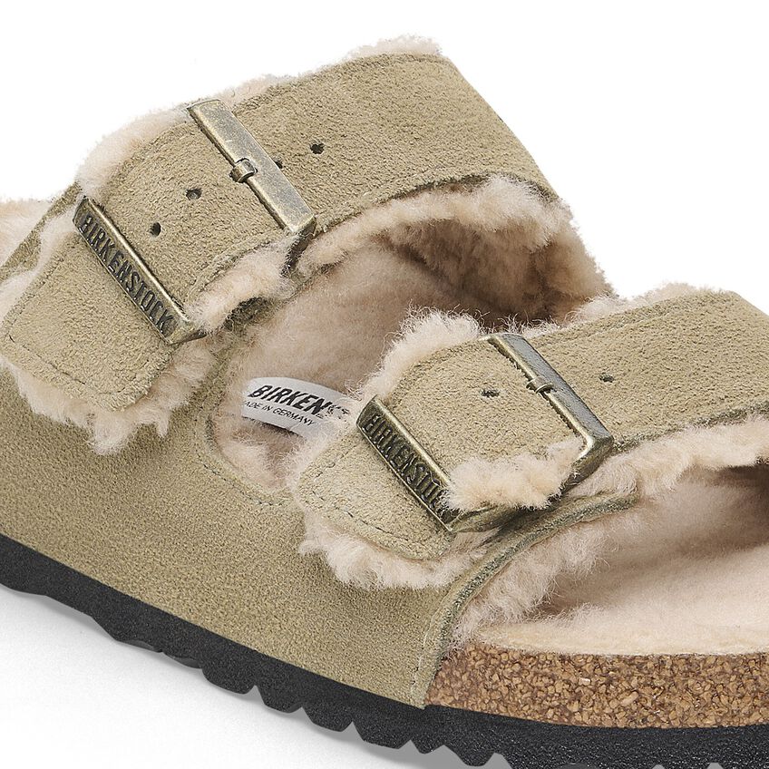 Birkenstock Women's Arizona Shearling Suede Leather Taupe