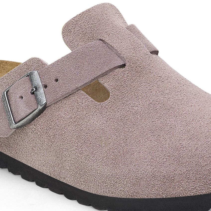 Birkenstock Unisex Boston Suede Leather Clogs Faded Purple