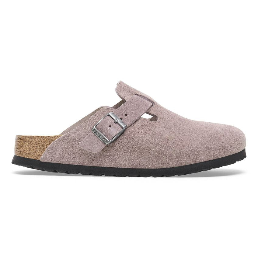 Birkenstock Unisex Boston Suede Leather Clogs Faded Purple