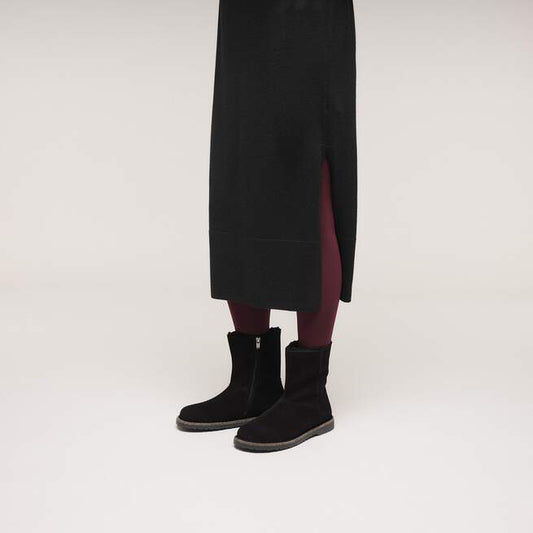 Birkenstock Women's Uppsala Shearling Suede Leather Boots Black