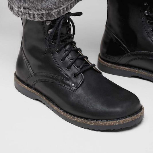 Birkenstock Unisex Bryson Leather Lace-Up Boots Black