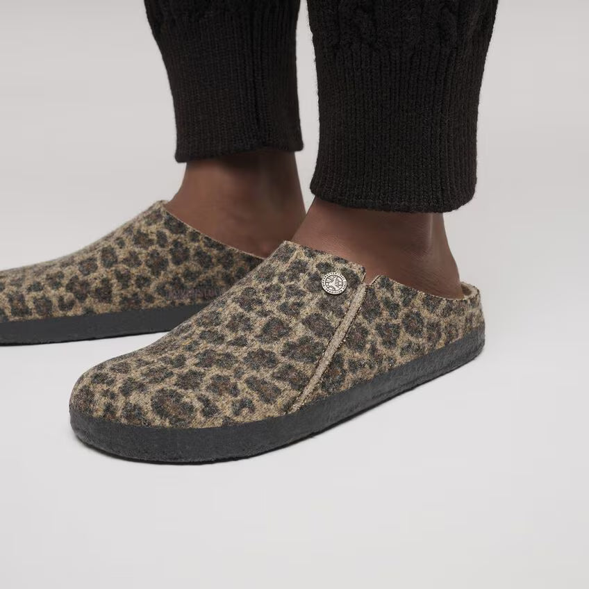 Birkenstock Women's Zermatt Wool Felt Clog Slippers Leo Toffee Melange Brown