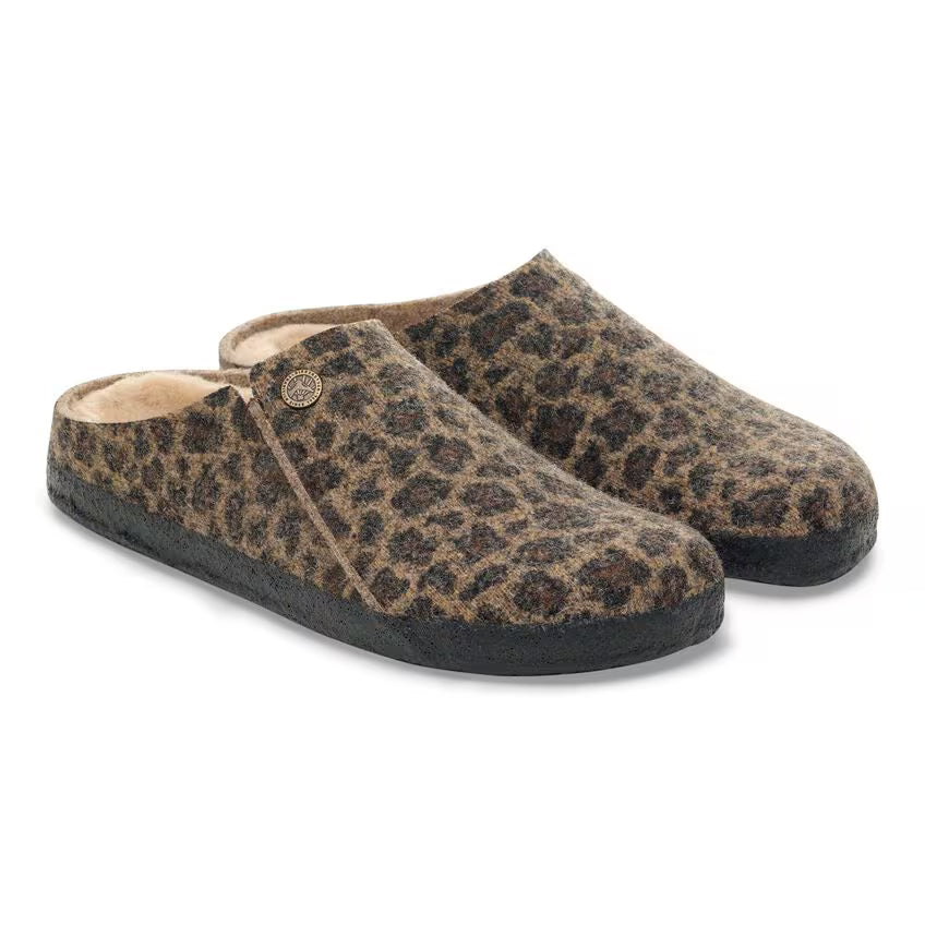 Birkenstock Women's Zermatt Wool Felt Clog Slippers Leo Toffee Melange Brown