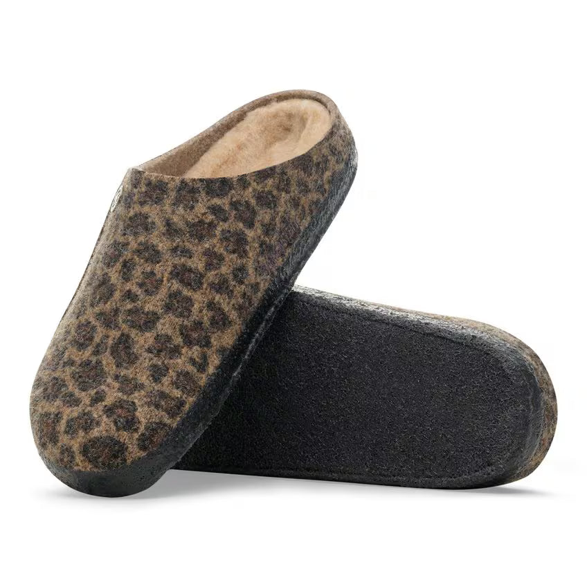 Birkenstock Women's Zermatt Wool Felt Clog Slippers Leo Toffee Melange Brown