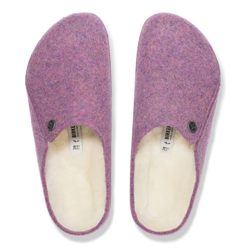 Birkenstock Women's Zermatt Shearling Wool Felt Clog Slippers Mauve Melange