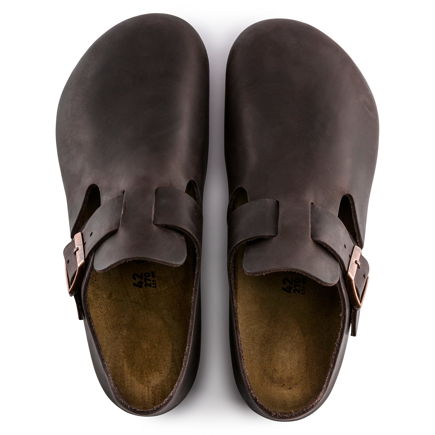 Birkenstock Unisex's London Oiled Leather Clog Shoes Habana Brown
